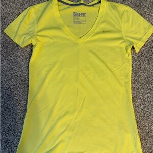Nike Women's Bright Yellow V-Neck Tee